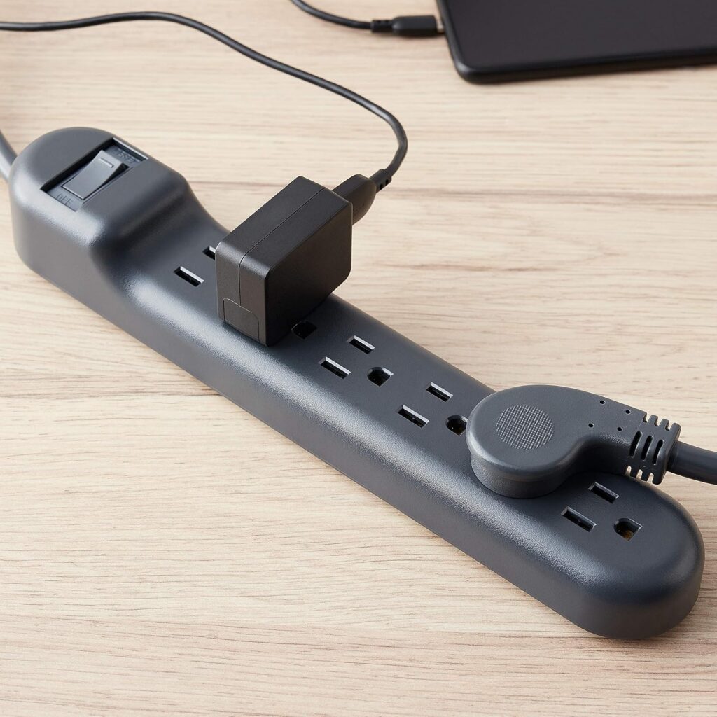 Onn 2.5ft 6 Outlet Surge Protector - 500J, Switch - Image 4
