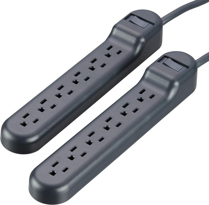 2.5ft 6 AC Outlets Surge Protector
