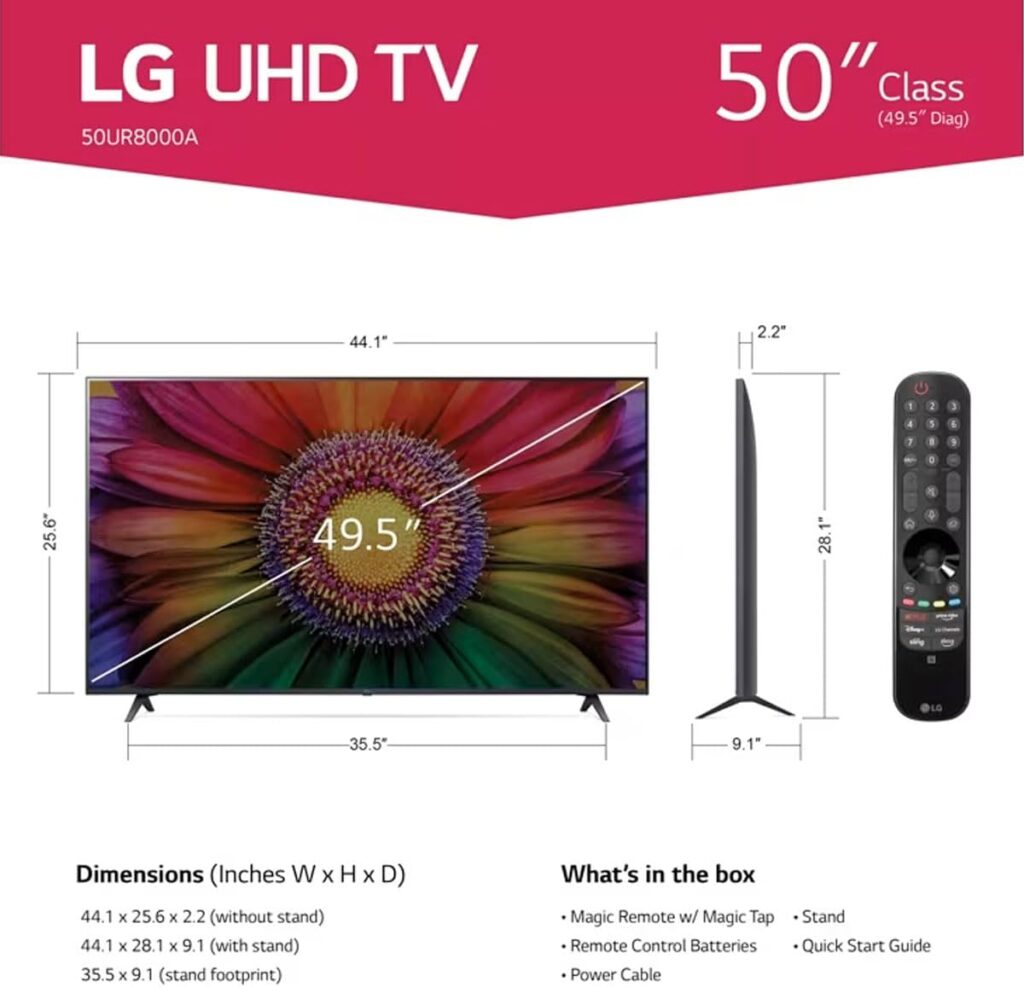 LG 50" Smart TV - 4K UHD, webOS 23, ThinQ AI, HDR10, WiFi - Image 7