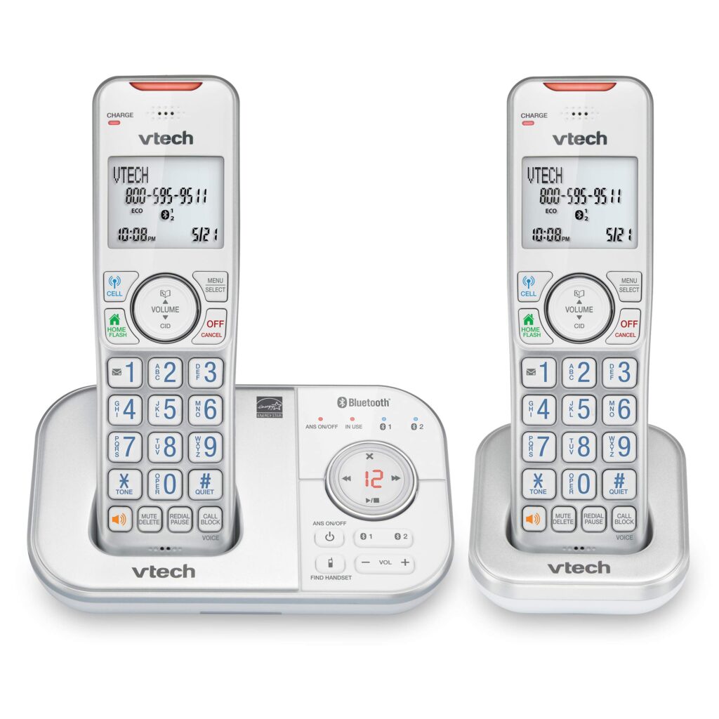VTech DECT 6.0 Cordless Phone 2 Handset Bluetooth Connect to Cell - Image 4