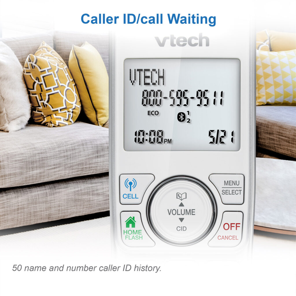 VTech DECT 6.0 Cordless Phone 2 Handset Bluetooth Connect to Cell - Image 5