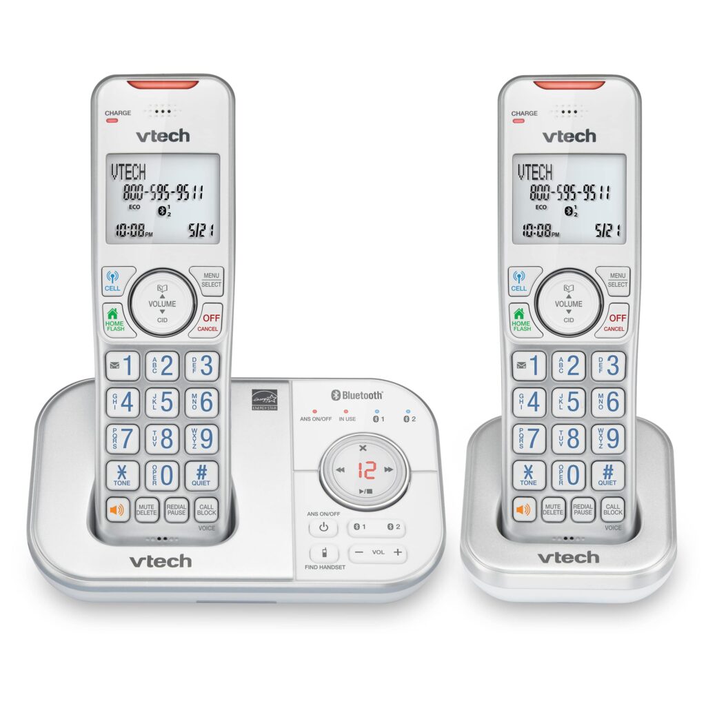 VTech DECT 6.0 Cordless Phone 2 Handset Bluetooth Connect to Cell