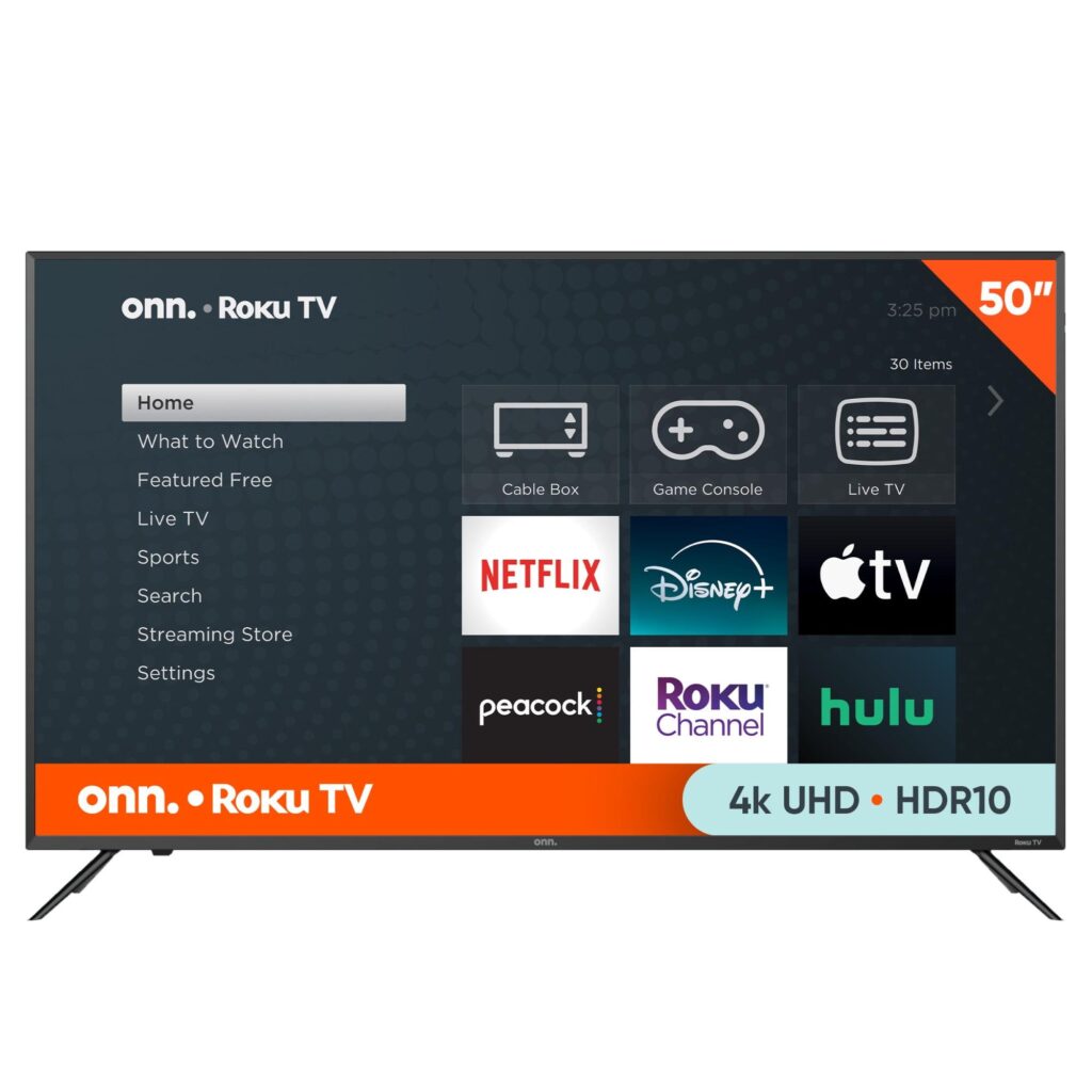 Onn 50" Class 4K UHD LED Roku Smart TV - HDR10, WiFi