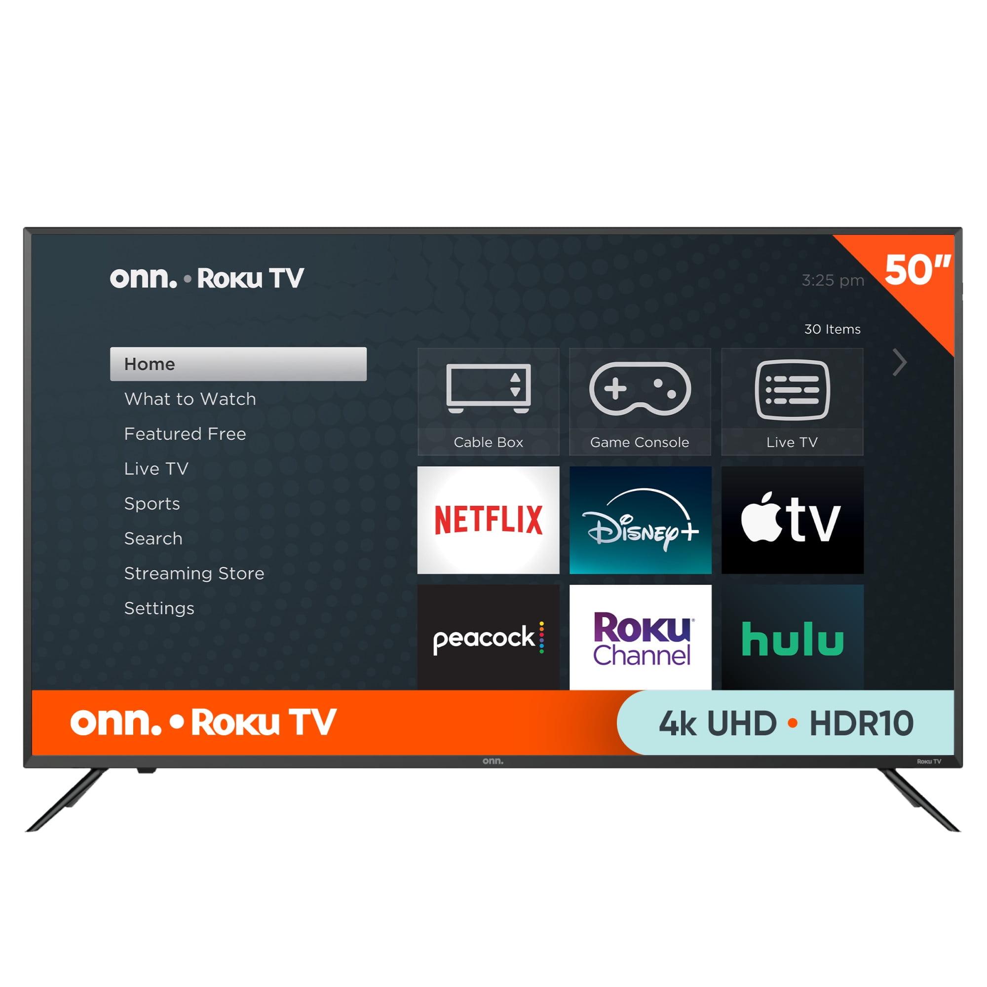 onn-50-Class-4K-UHD-2160P-LED-Roku-Smart-Television-HDR-100012585_5a6dd417-3795-4dc0-a964-f078638716a8.a3aa3bd9a2ef2a749dc3de23c504748e.jpeg Onn 50" Class 4K UHD LED Roku Smart TV - HDR10, WiFi - Image 1