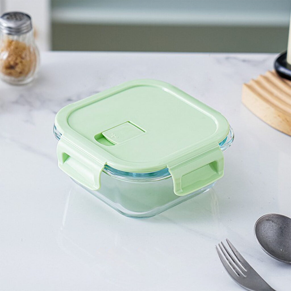 Square Glass Food Storage Container 800ml - Stackable Leakproof - Image 9