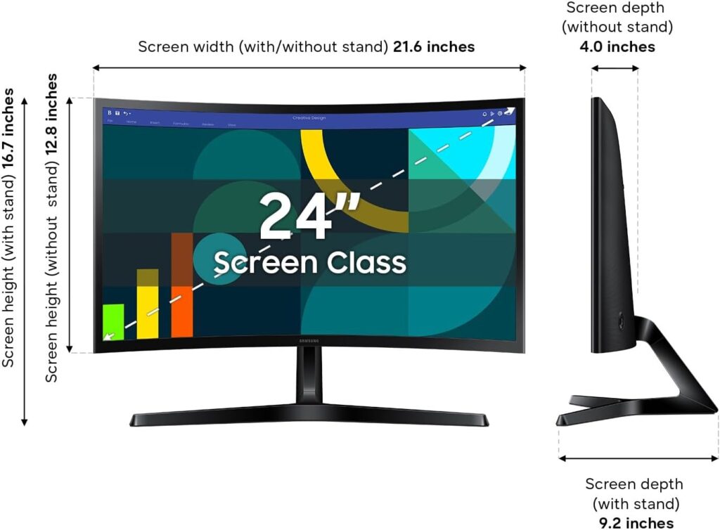 Samsung 24" FHD Curved Monitor - 100Hz, Game Mode, Eye Comfort - Image 3
