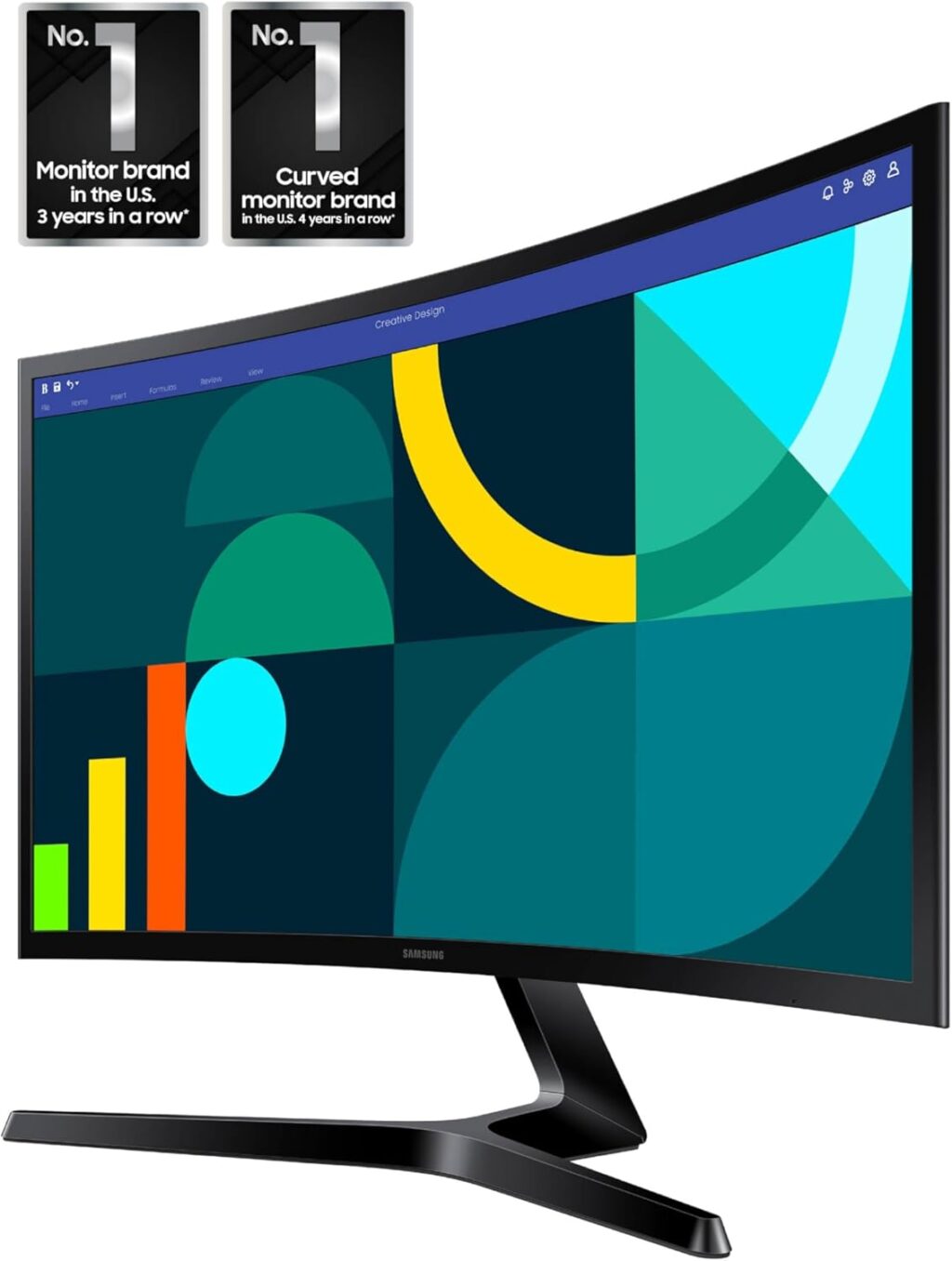Samsung 24" FHD Curved Monitor - 100Hz, Game Mode, Eye Comfort - Image 2