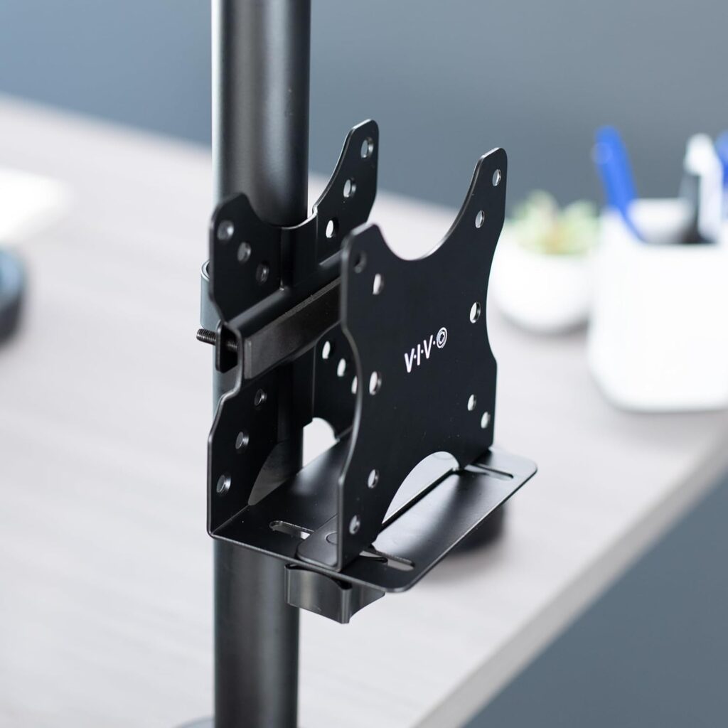 VIVO Adjustable Under Desk Mini PC Mount Bracket - Black - Image 4