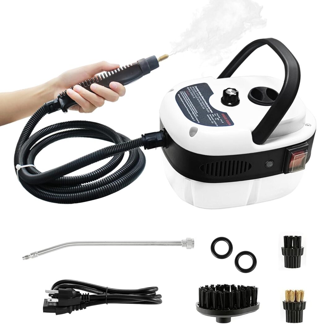 Two Oases 2500W Handheld Steam Cleaner - 3 Brush Heads, Portable