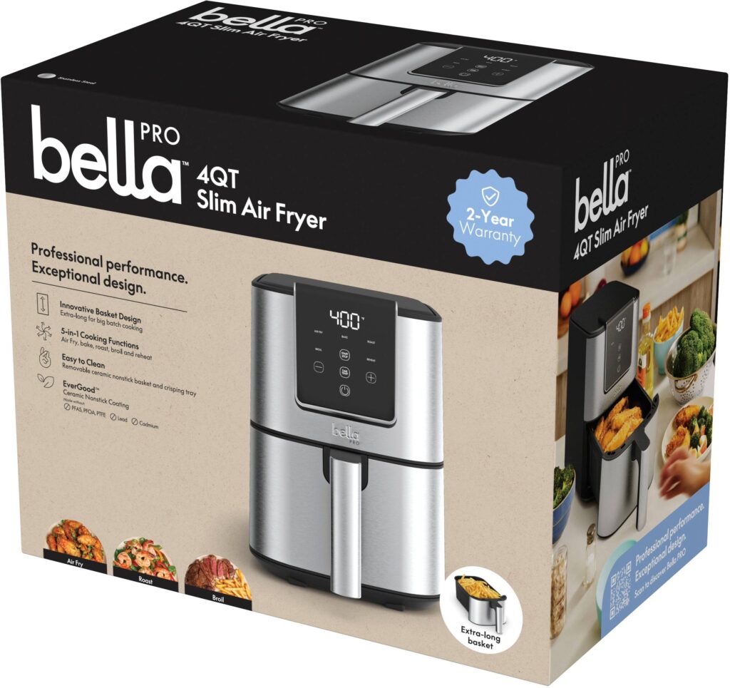 Bella PRO 4-Qt Touchscreen Slim Air Fryer - Stainless Steel - Image 7