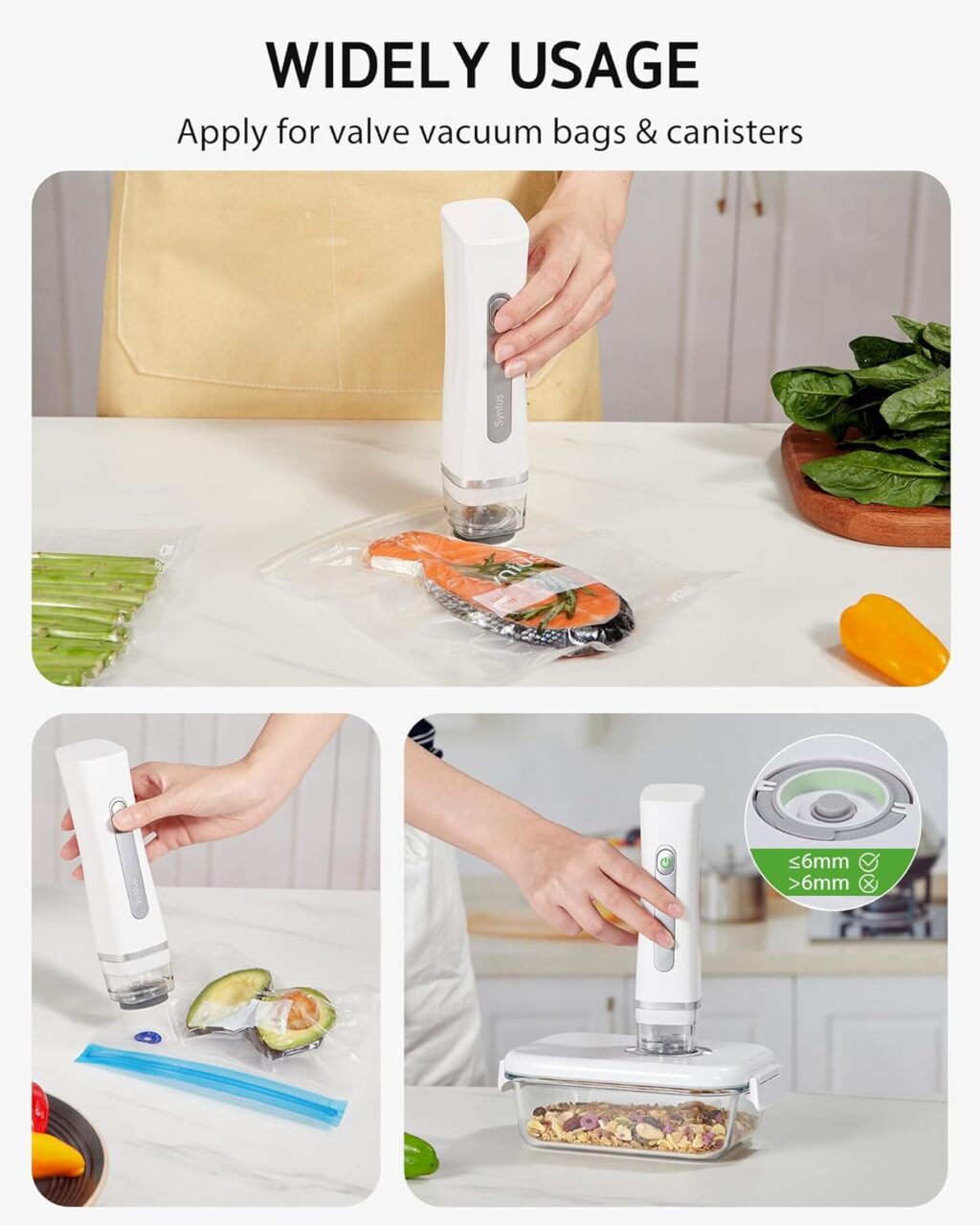 Vacuum Sealer Bag 22×21 cm - White Valve Zipper Food Storage - Image 7