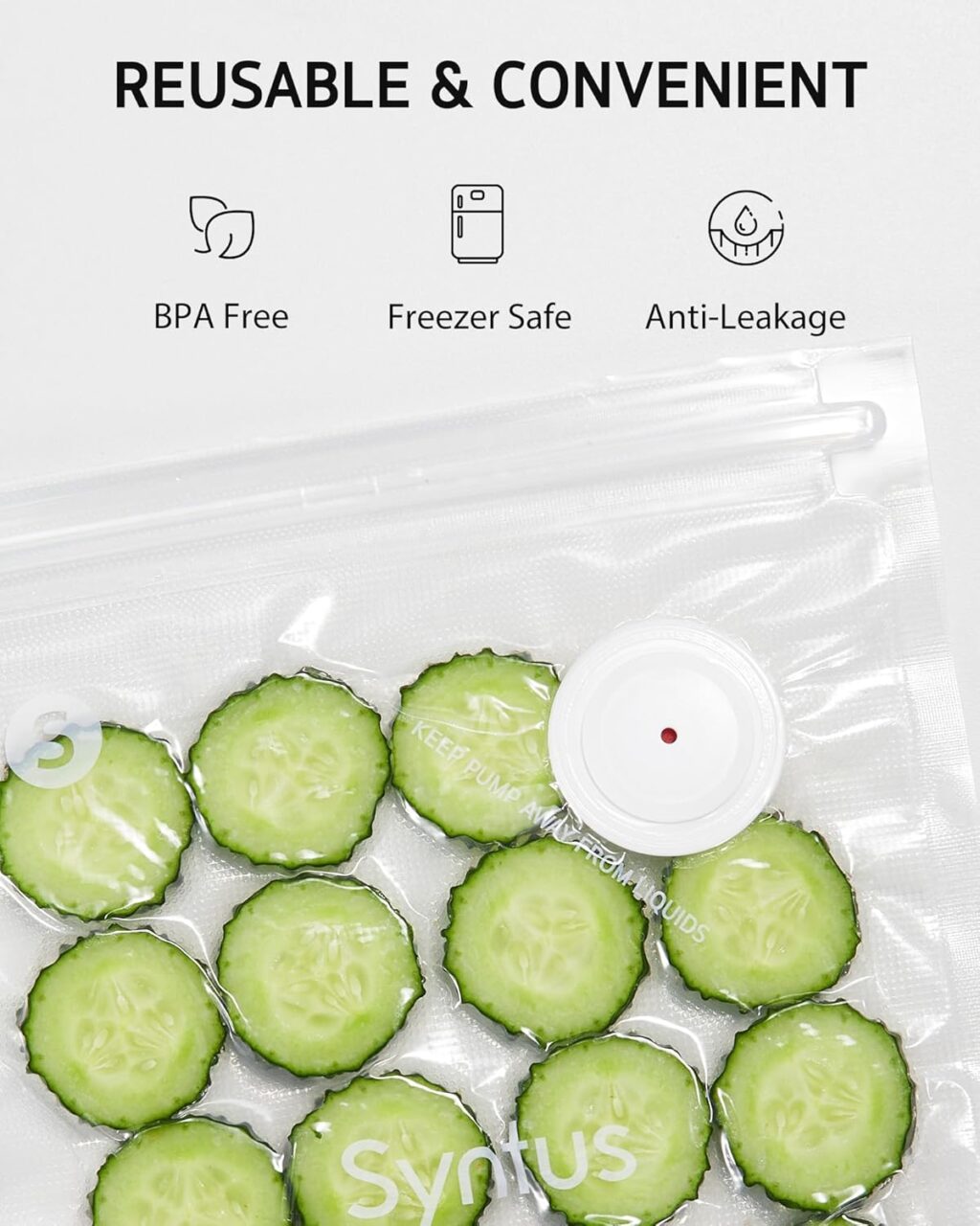 Vacuum Sealer Bags 26×28 cm - White Valve Zipper Food Storage - Image 5