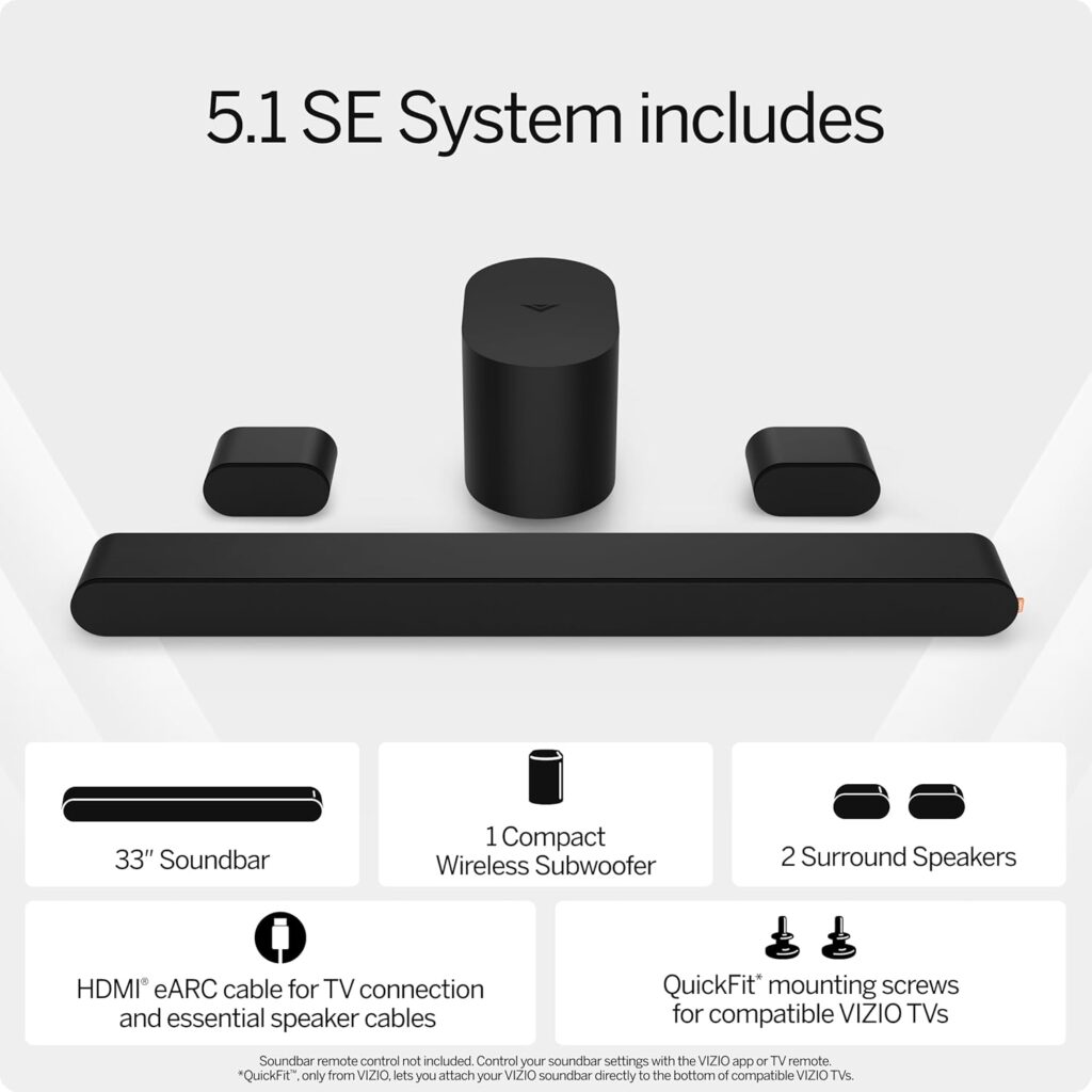 VIZIO 5.1 Soundbar - Dolby Atmos, Wireless Subwoofer, DTS:X - Image 3