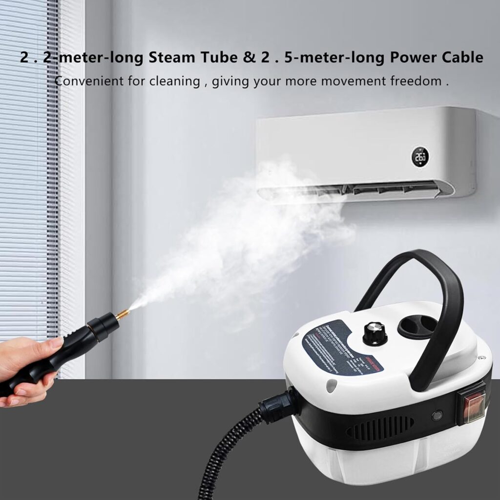 Two Oases 2500W Handheld Steam Cleaner - 3 Brush Heads, Portable - Image 8