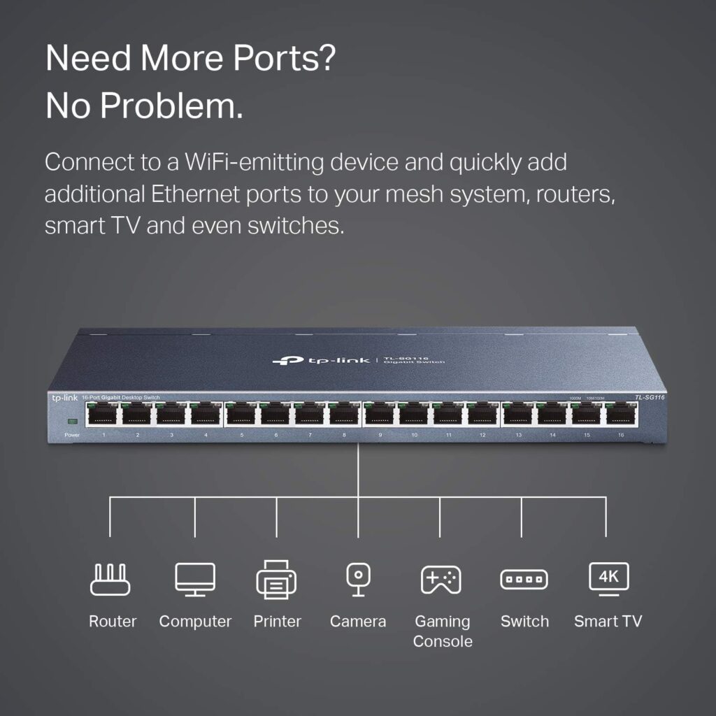 TP-Link 16 Port Gigabit Ethernet Network Switch - 32Gbps - Image 3