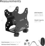 VIVO Adjustable Under Desk Mini PC Mount Bracket - Black - Image 6