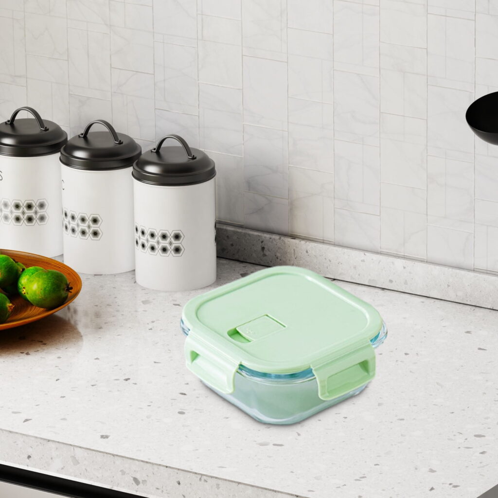 Square Glass Food Storage Container 800ml - Stackable Leakproof - Image 4