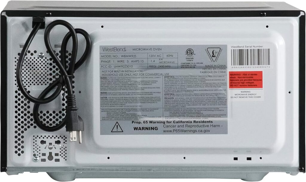 West Bend 0.9 Cu Ft Microwave - 900W, 10 Power Levels, Defrost - Image 10