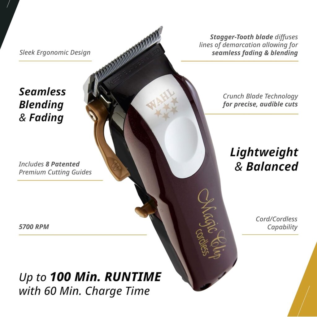 Wahl Professional Magic Clip Clipper - Cordless, 8 Combs - Image 3