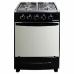 Electromax 24" Black Gas Range - 4 Burners, 7.64kW, Rotisserie