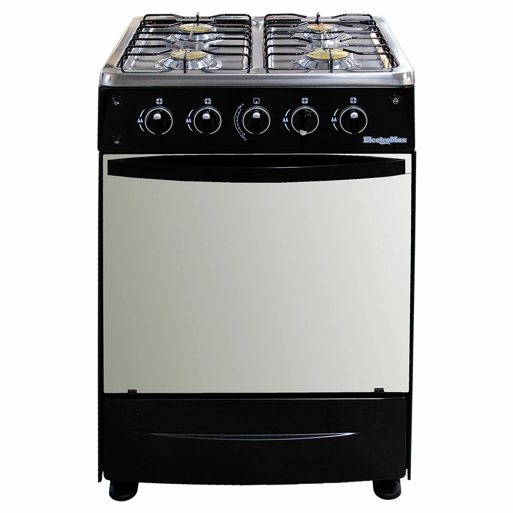 EMX-24BLK-2.webp Electromax 24" Black Gas Range - 4 Burners, 7.64kW, Rotisserie - Image 1