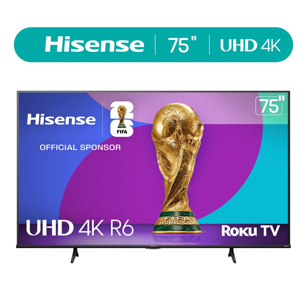 Hisense 75" 4K Smart TV - Roku, HDR10, Dolby Vision,...