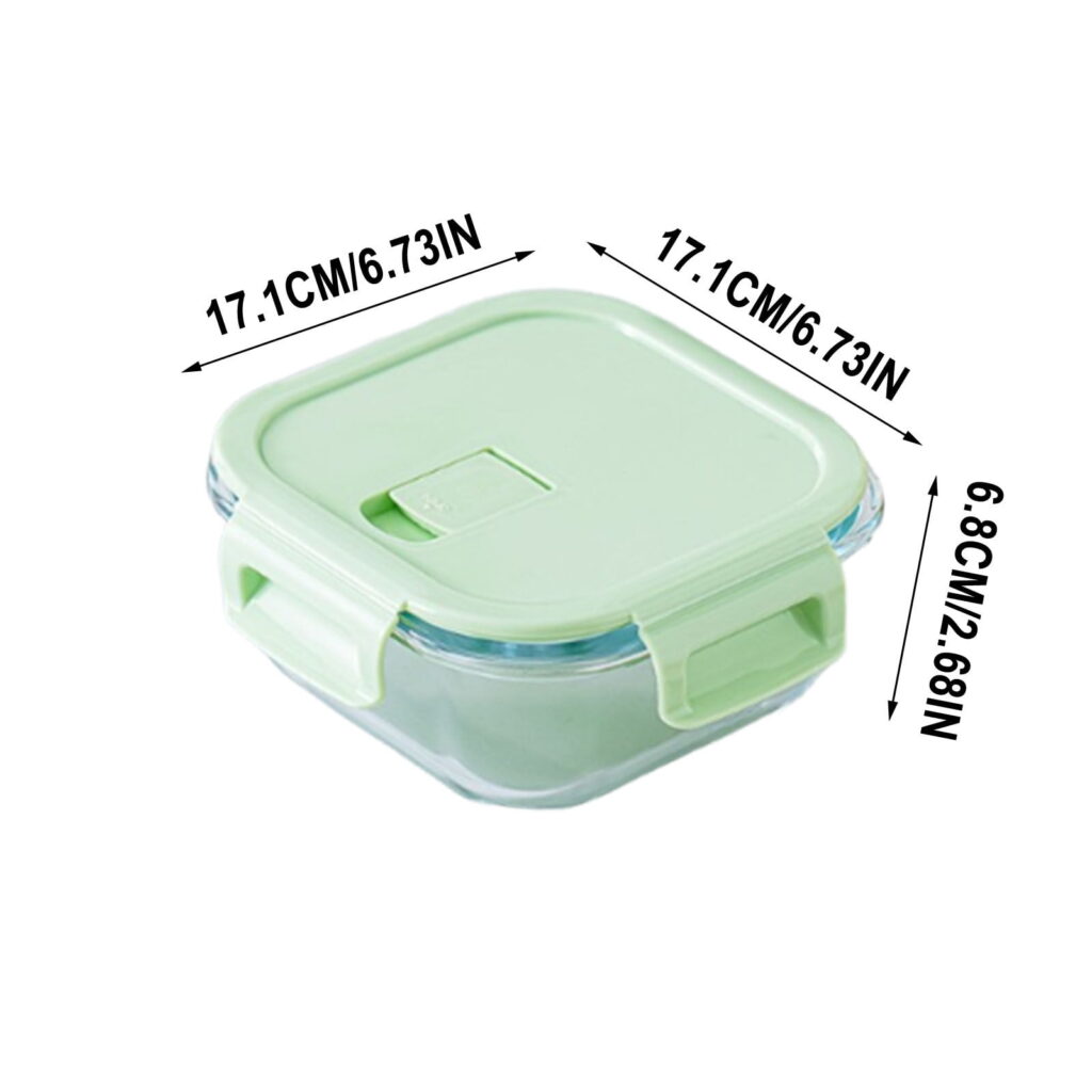 Square Glass Food Storage Container 800ml - Stackable Leakproof - Image 2